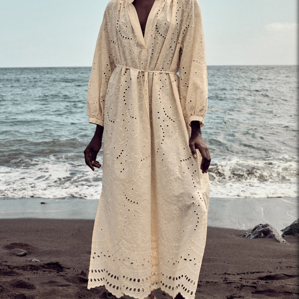 Eyelet-Embroidered Maxi Dress Plus Size